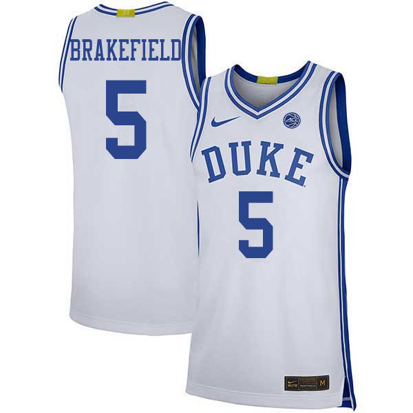 Men #5 Jaemyn Brakefield Duke Blue Devils College Basketball Jerseys Sale-White